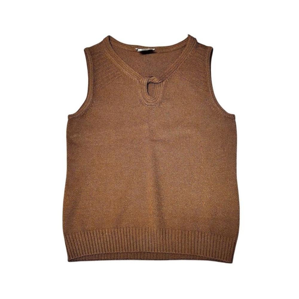 St. John Sport Women's Sleeveless Knit Vest Brown Size M
